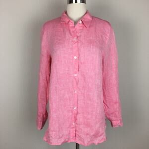 J Jill Love Linen Pink Button Down Small